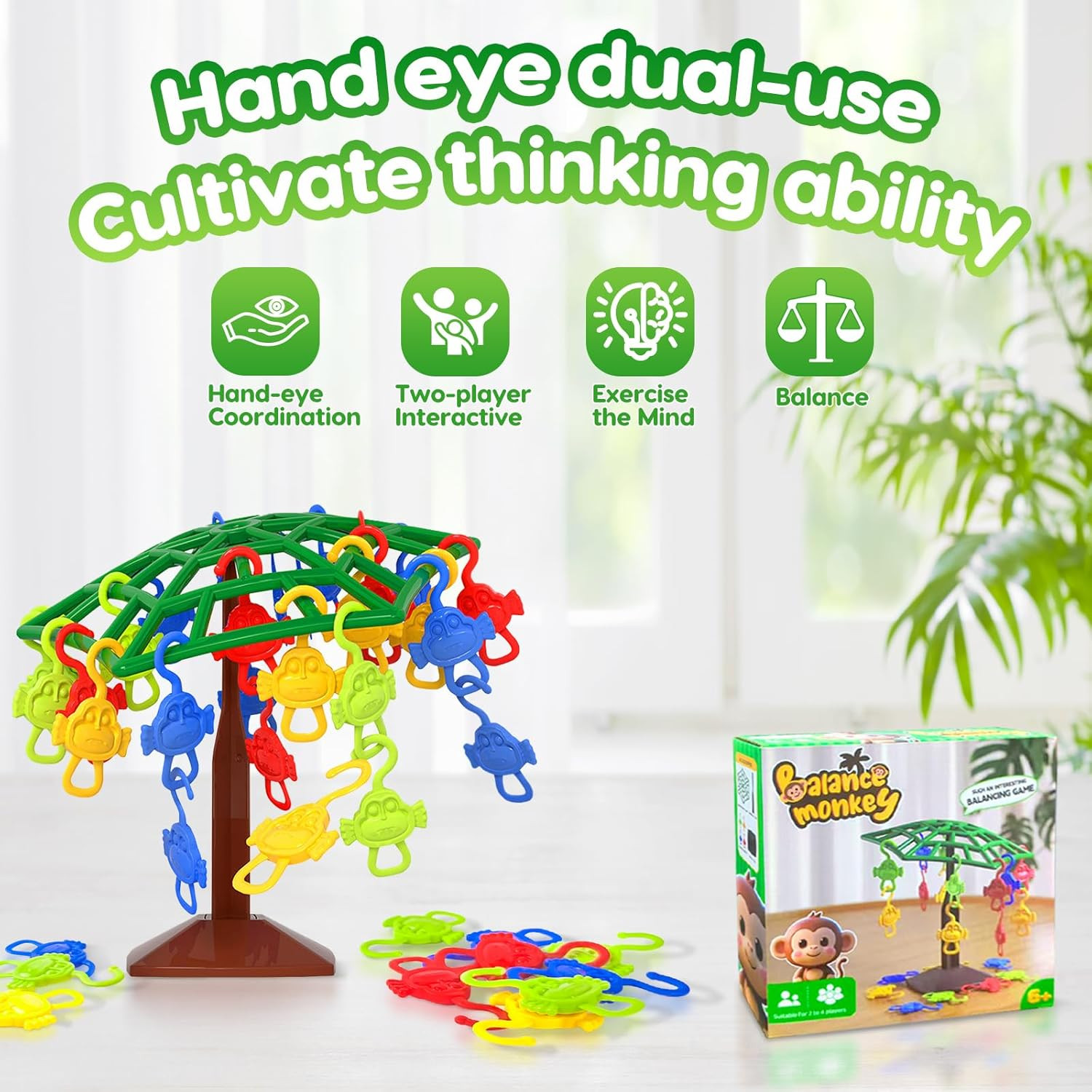 Monkey Balance Tree Game, Two-Player Balance Tree Game for Office, Interactive B