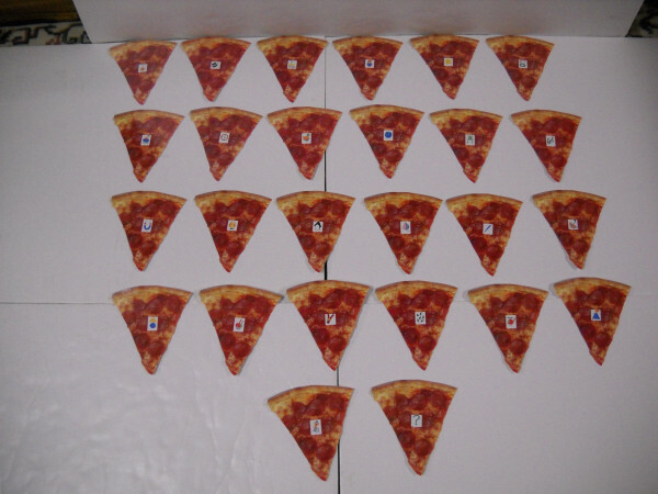 Pizza Plate Educational 52 Piece Letter Sound Matching Game Laminated Brand New!