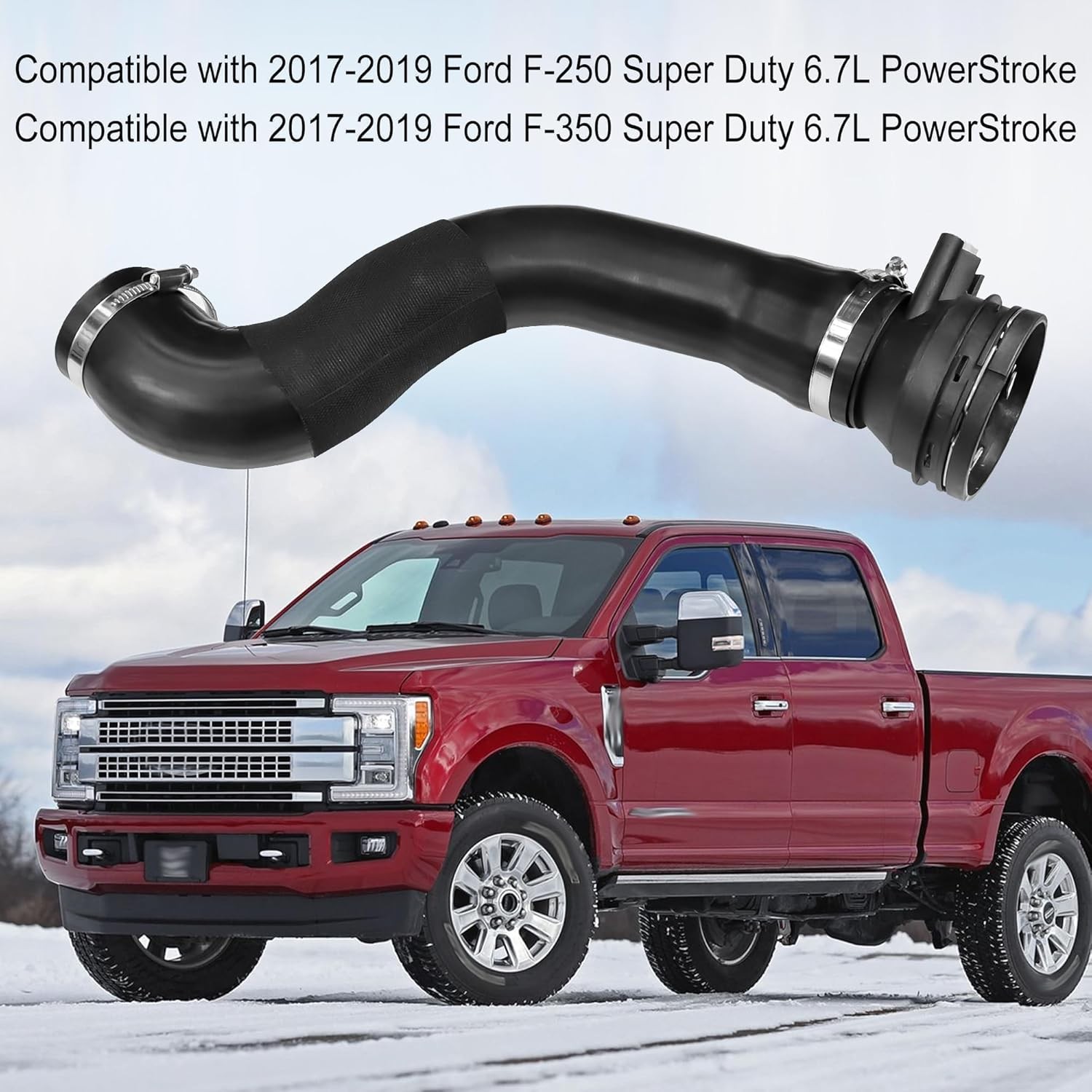 HC3Z-6F073-B Turbo Intercooler Outlet Tube Compatible with 2017-2019 Ford F-250