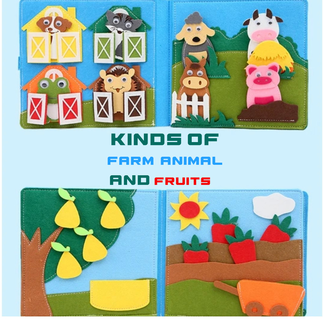 Busy Board Farm Animal Storytelling Activity Quiet Book Montessori Sensory Toy