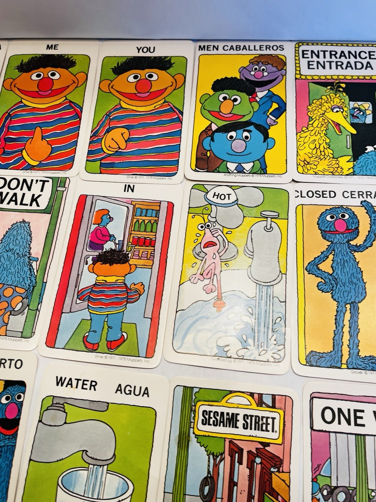 Vintage Sesame Street Word Cards Preschool Learning *MISSING 1 CARD* BIN 53