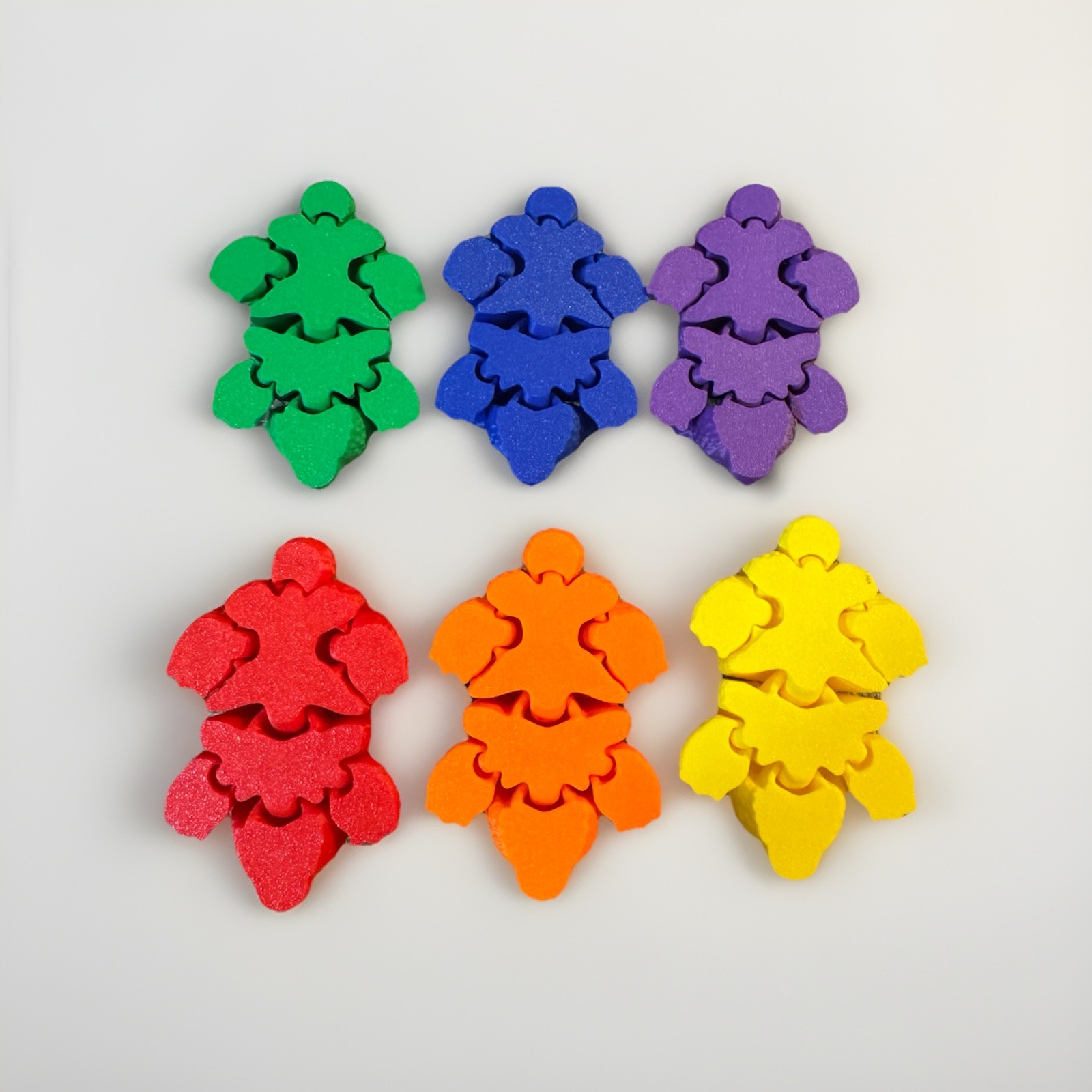 3D Printed Articulated Rainbow Bears Fidget Sensory Toys For Kids Learning 6 SET