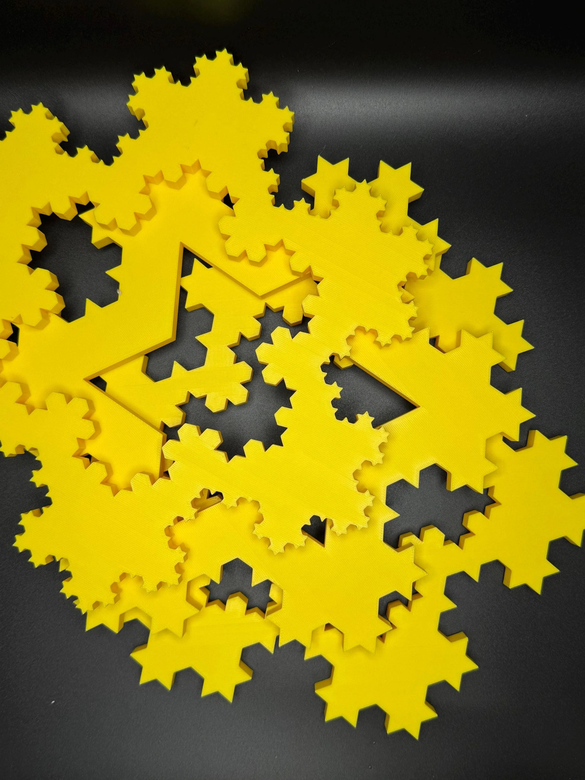 Koch Snowflakes – Fractal Curve Model, 3D Print Desk Art and Learning Tool Gift