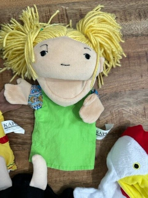 Lot 5 Kaplan Early Learning Diveristy Plush Hand Puppets Girls Cow Mouse Chicken