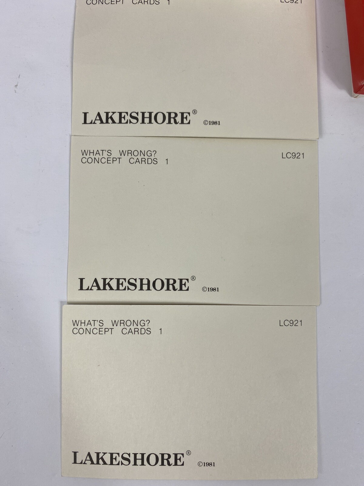 Vintage Lakeshore Concept Testing Cards Set 1 & 2 30 Count 1981