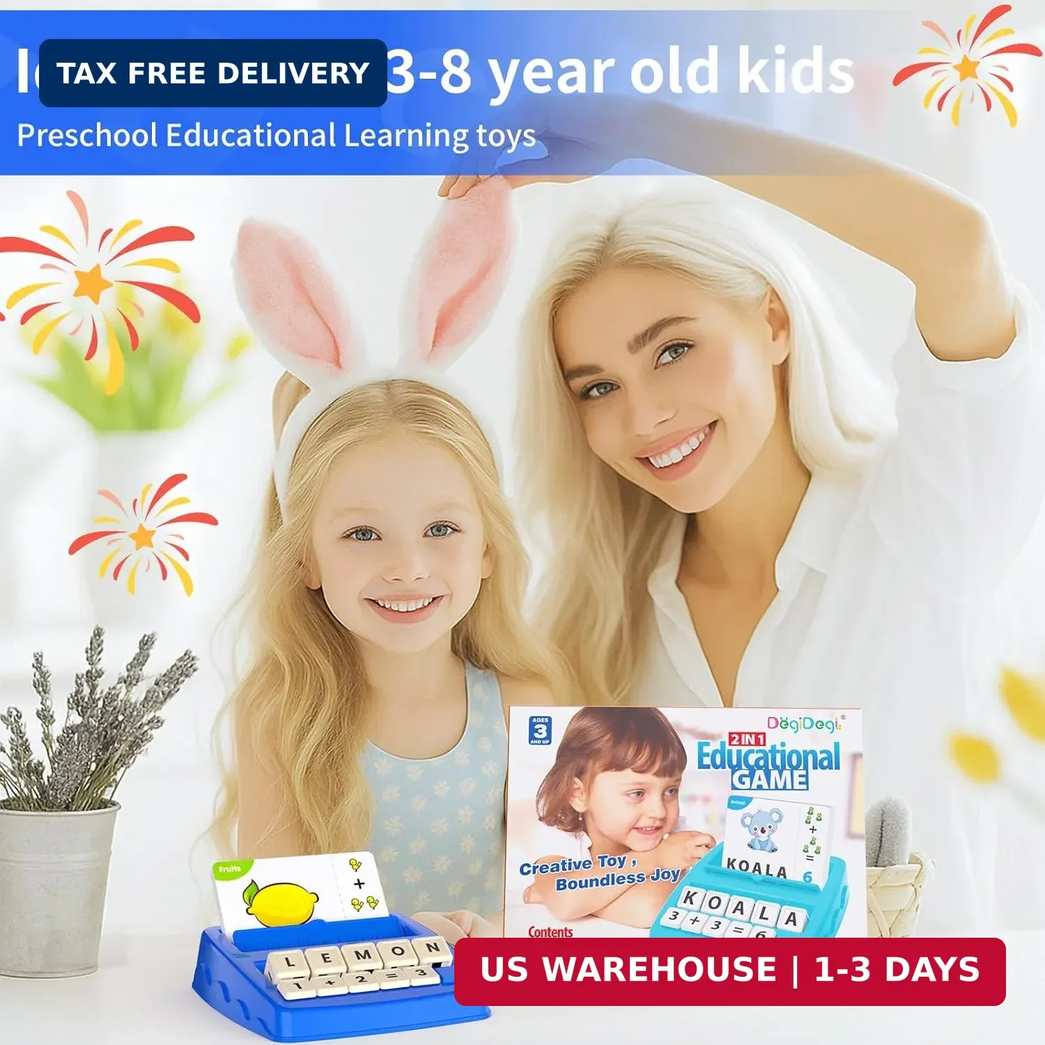 Educational Toys for Kids Ages 3-8, Matching Letter Spelling Math Game ABC Learn