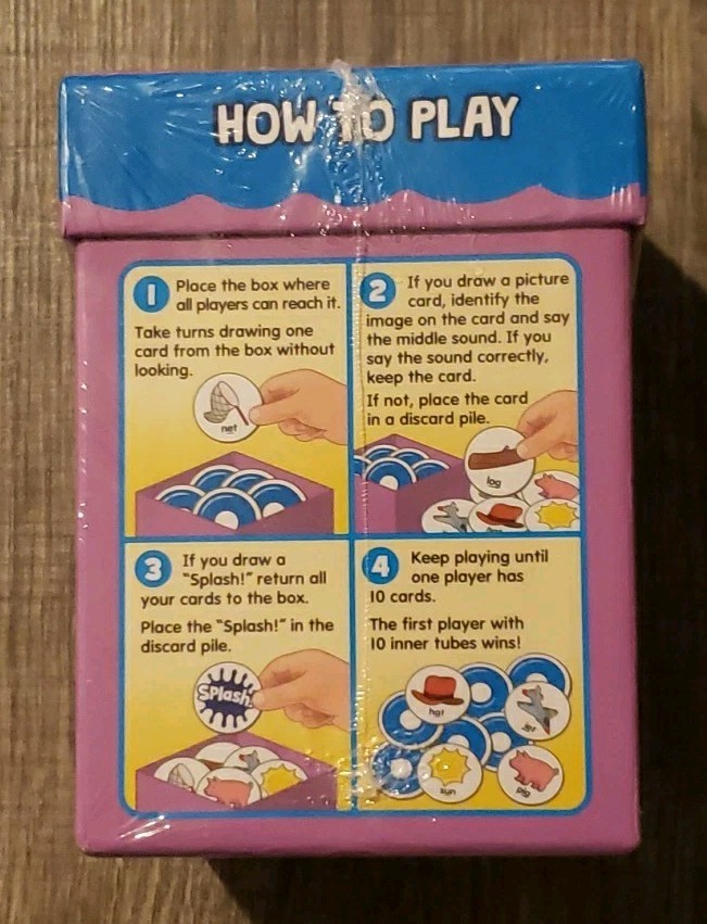 Lakeshore Splash Jr MIDDLE SOUNDS Cards Reading Game Ages 4+ New