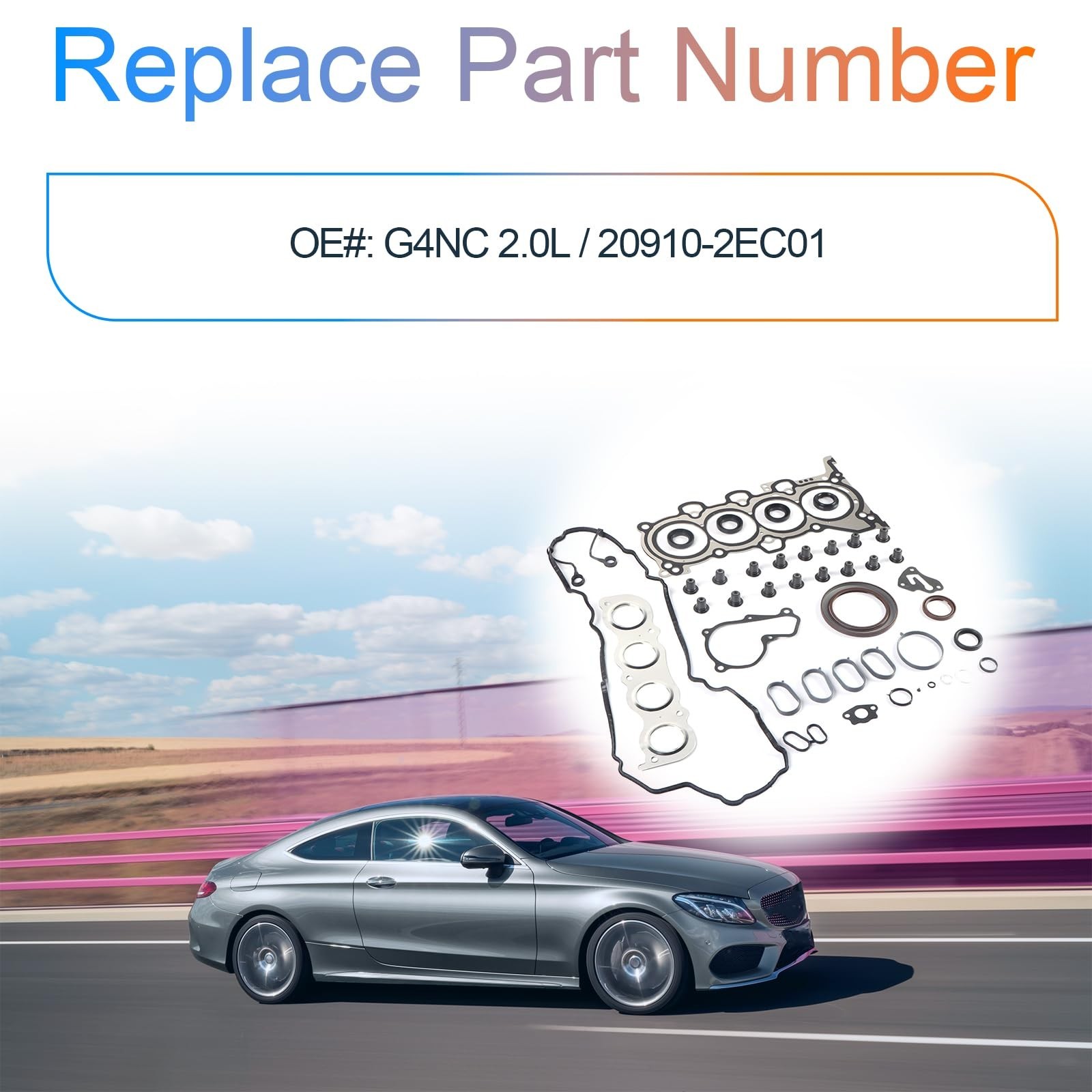 G4NC 2.0L Engine Cylinder Head Gasket Kit Fits for Hyundai Elantra 14-16/ Ela…