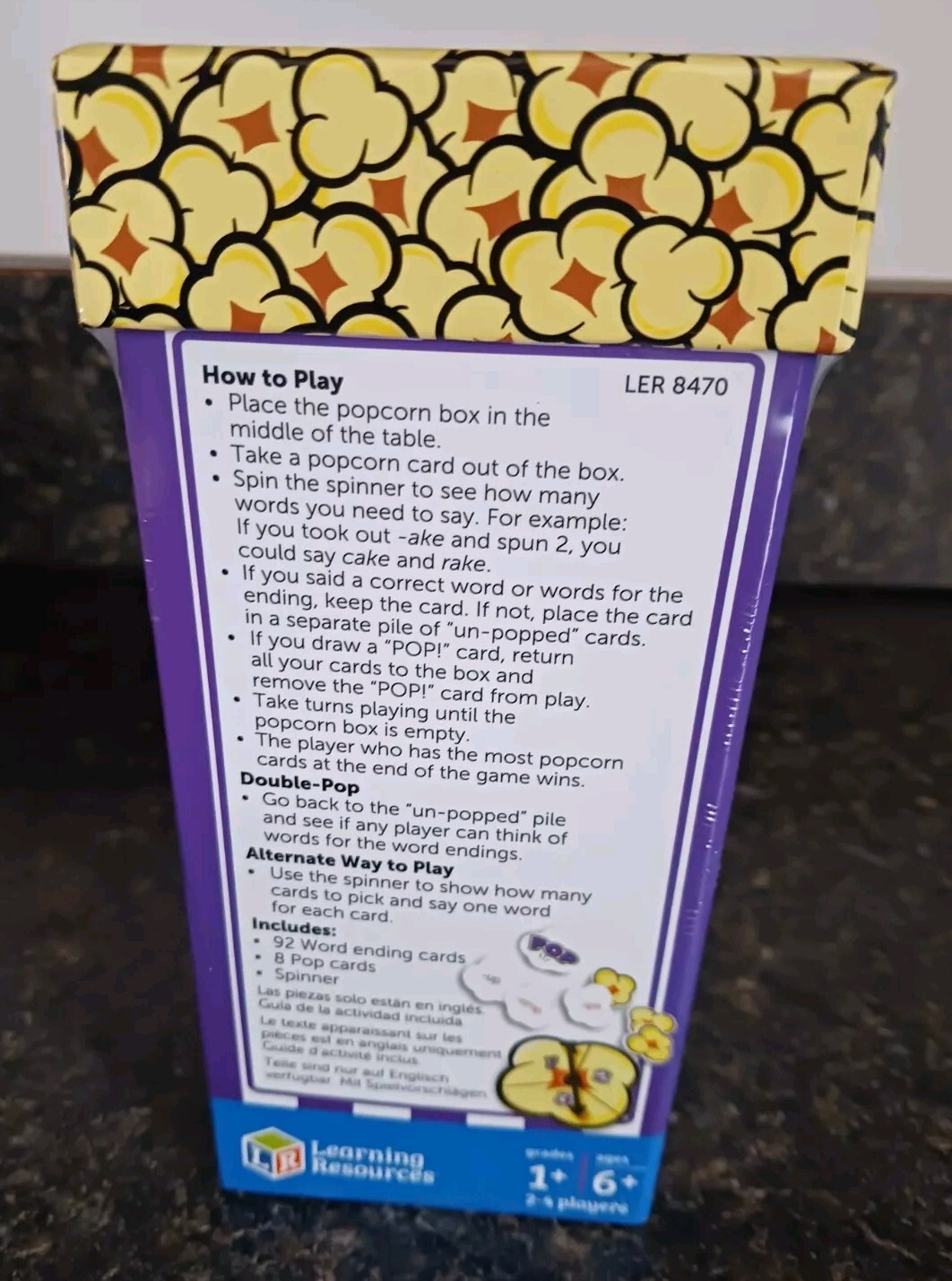 LEARNING RESOURCES Pop For Word Families Item #8470 New/Sealed Packaging