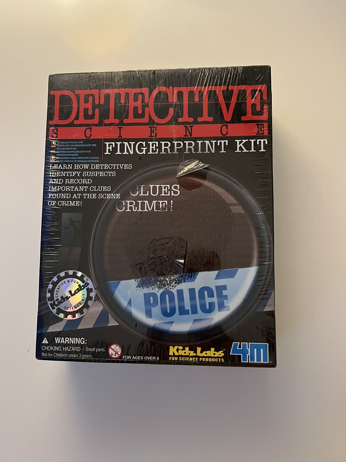 4M Kidzlabs Detective Science Fingerprint Kit Clues Crime. New/Sealed Box