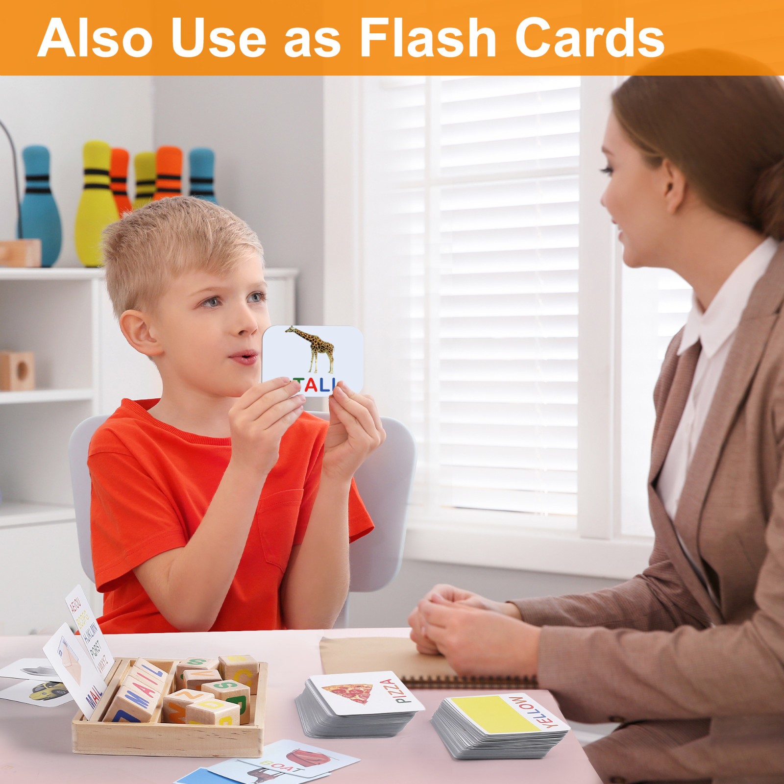 Flash Card CVC Word Builder Alphabet Learning Toy Matching Letters Spelling Game