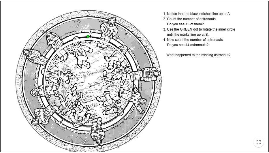 The Missing Astronaut Puzzle – Classic Optical Illusion, Unique Home Décor &