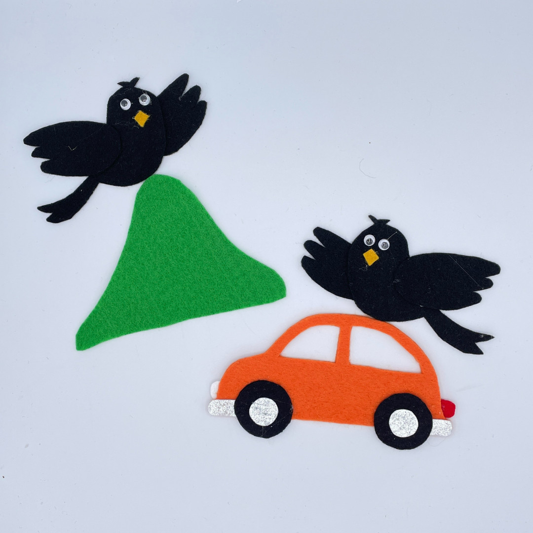 Two Little Blackbirds Sample Set for Felt or Flannel Board Play