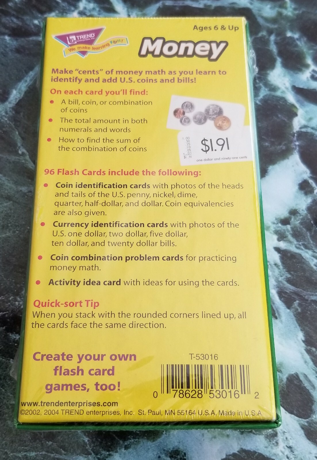 Trend Flash Cards – 90+ Cards Per Box, Money, Time, Add, Subtract – Skill Build