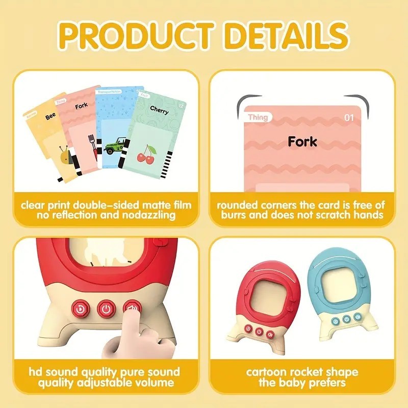 Talking Flash Cards 224 Sight Words Montessori Learning Toy for Toddlers Kids