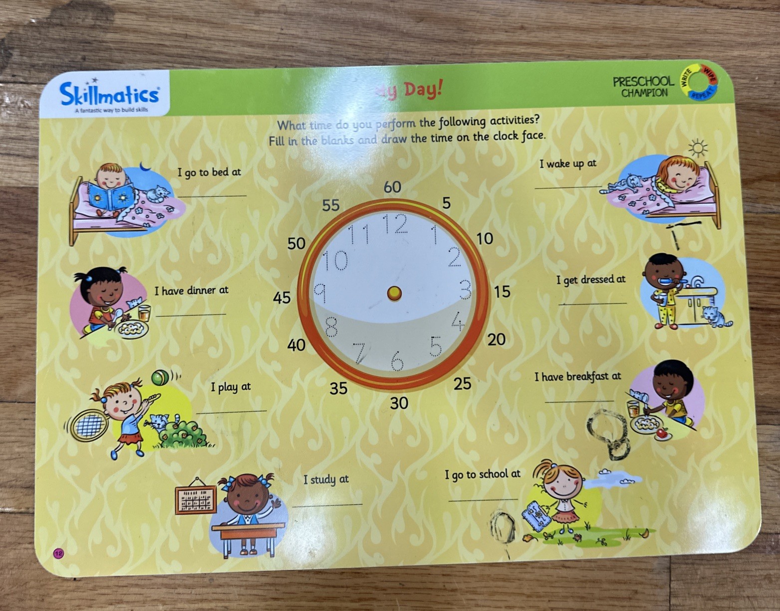Skillmatics Preschool Champion Write & Wipe Activity Mats. SEALED! Used