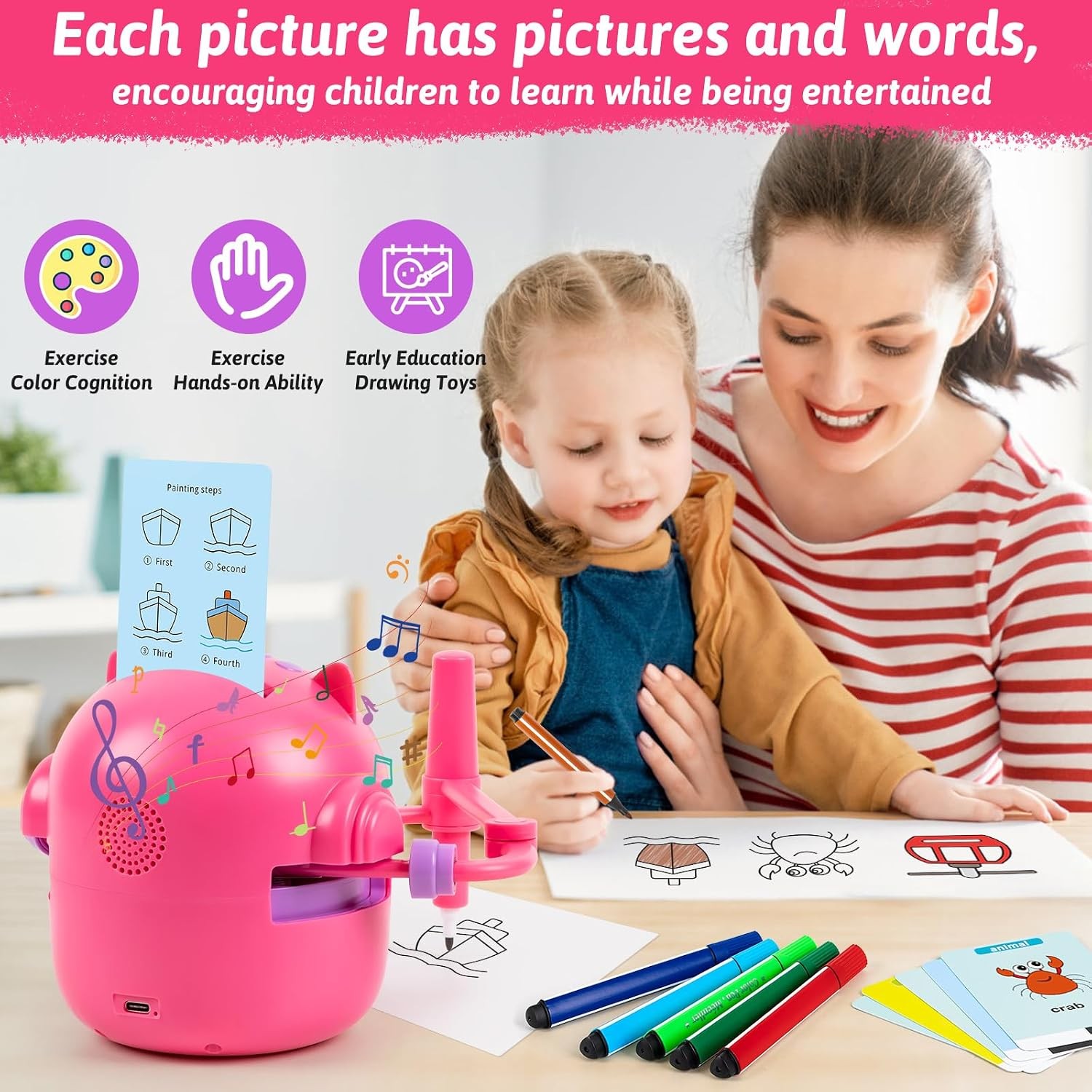 Drawing Robot Kids Drawing Robot Kids 6 7 8 9 10 11 12 Year Old Doodle Bot Toy