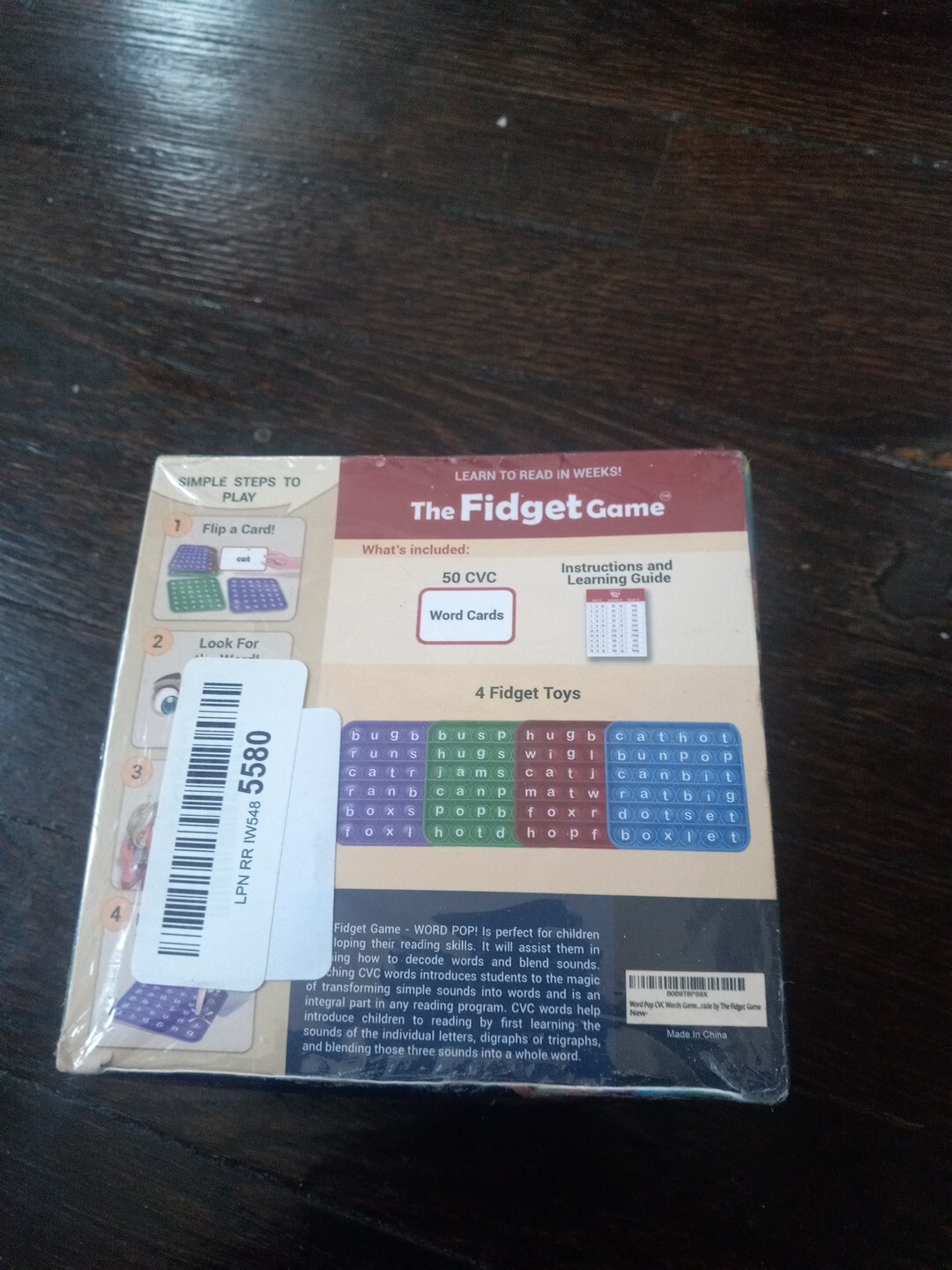 The Fidget Game Sight Words Grades Pre K-3 Learn to Read In Weeks New