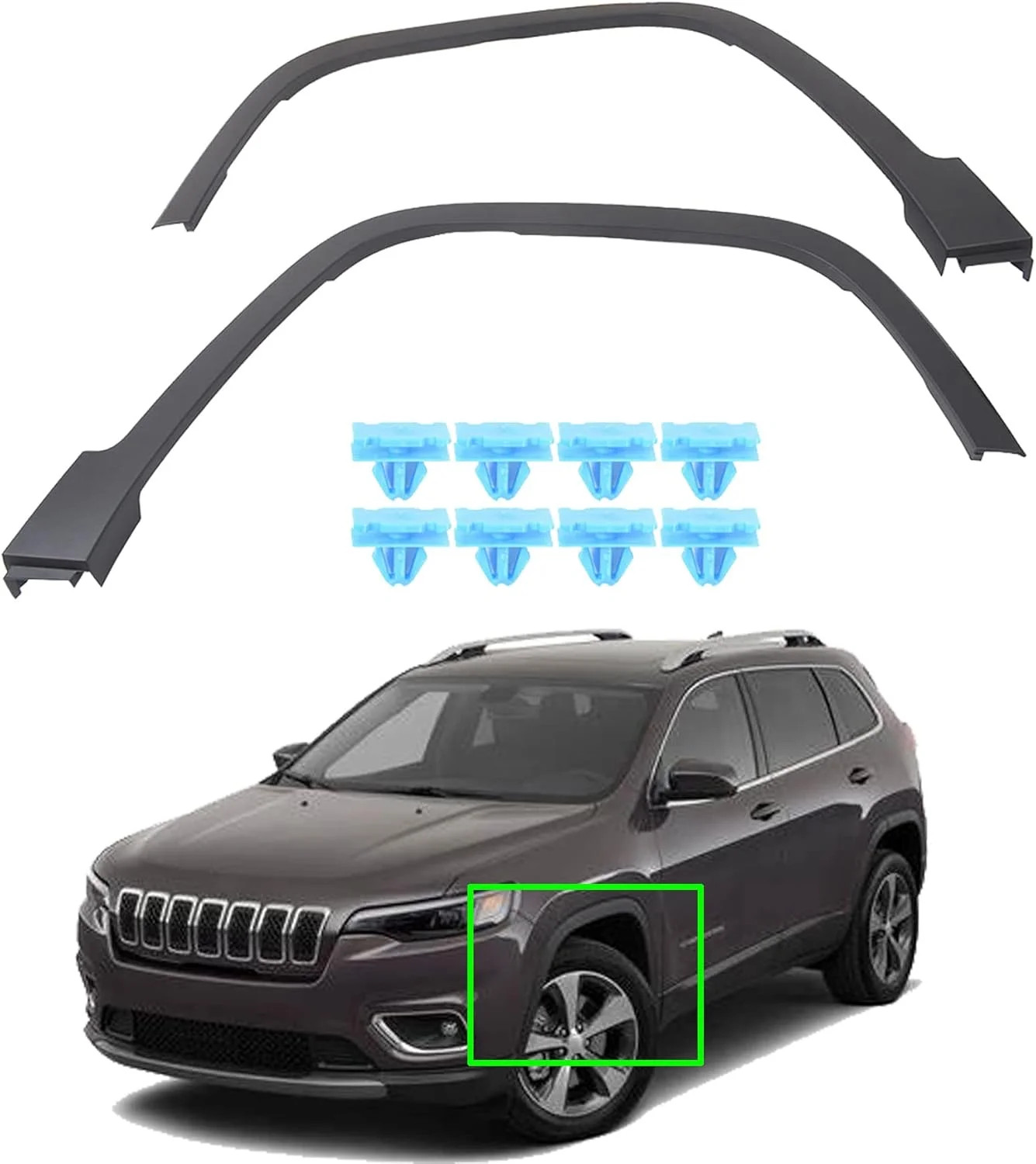 2PCS Wheel Arch Trim Flares Textured Black Front Left and Right Replacement for