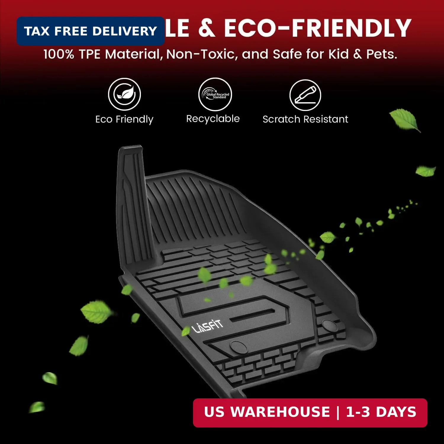 LASFIT Floor Mats 2019-2026 for Chevy Silverado/GMC Sierra 1500, 2020-2026 for 2