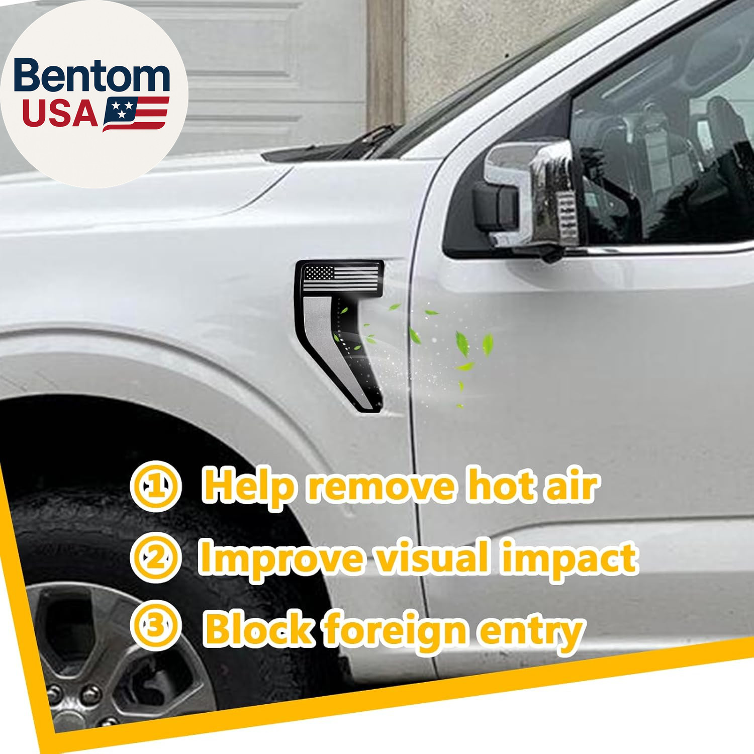 Fender Vent for F150 2021-2025 Fender Emblems Front Fender Badge Side Vent Cover