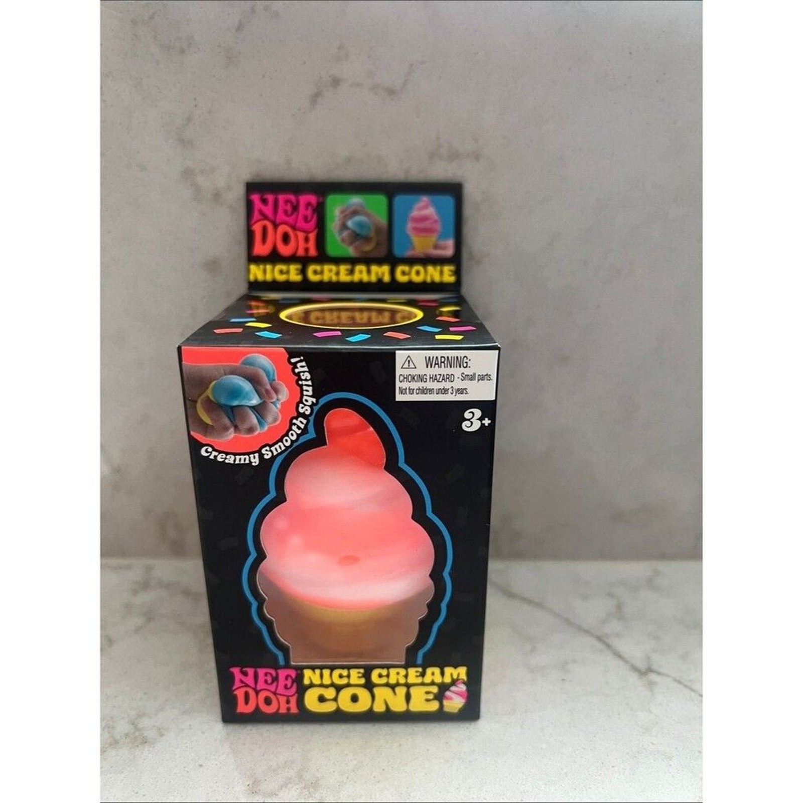 Needoh Orange Nice Dream Cone Squishy Squeezy Fidget Toy Ice cream