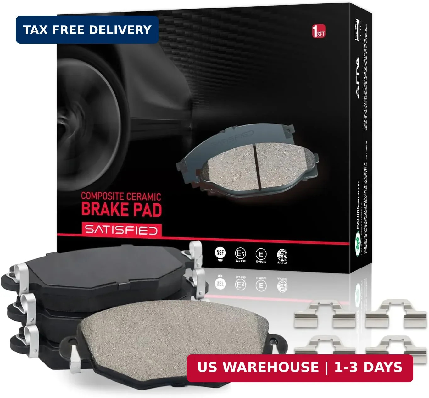 SATISFIED Ceramic Front Brake Pads D785 Fit For Cadillac Escalade 2002-2006, For