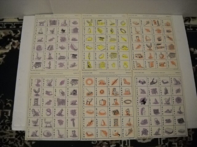 Vintage Ideal Magic Cards Initial & Final Consonants 20 Laminated 2-Sided Cards