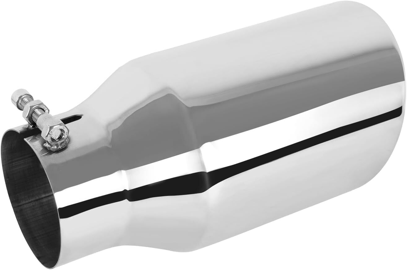 Stainless Steel 4 Inch Inlet Diesel Exhaust Tip Tailpipe, 6″ Outlet 12″ Long
