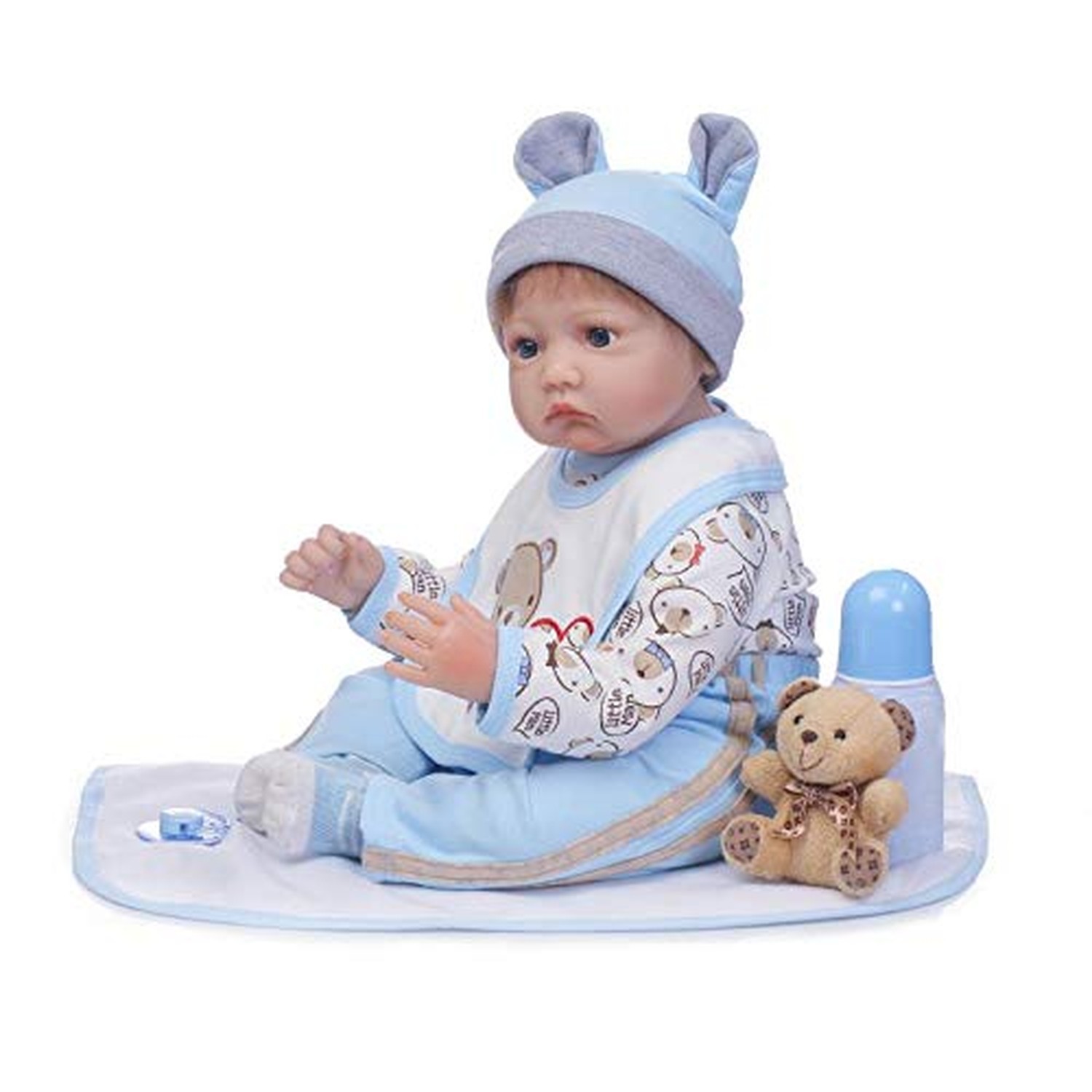 Reborn Baby Doll Clothes Boy 5pcs for 17- 18 inch Reborn Doll Boy Blue Outfit…