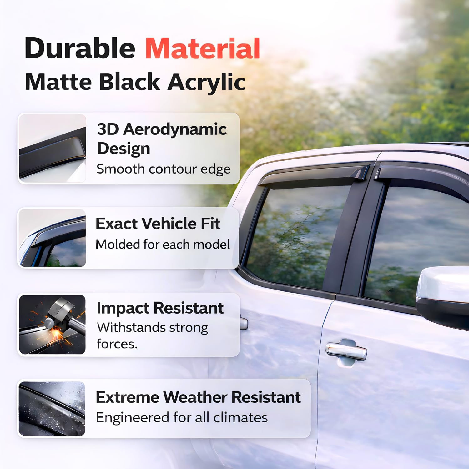 Rain Guards for 1999-2006 Chevrolet Silverado/Gmc Sierra 1500/2500HD/3500HD Exte