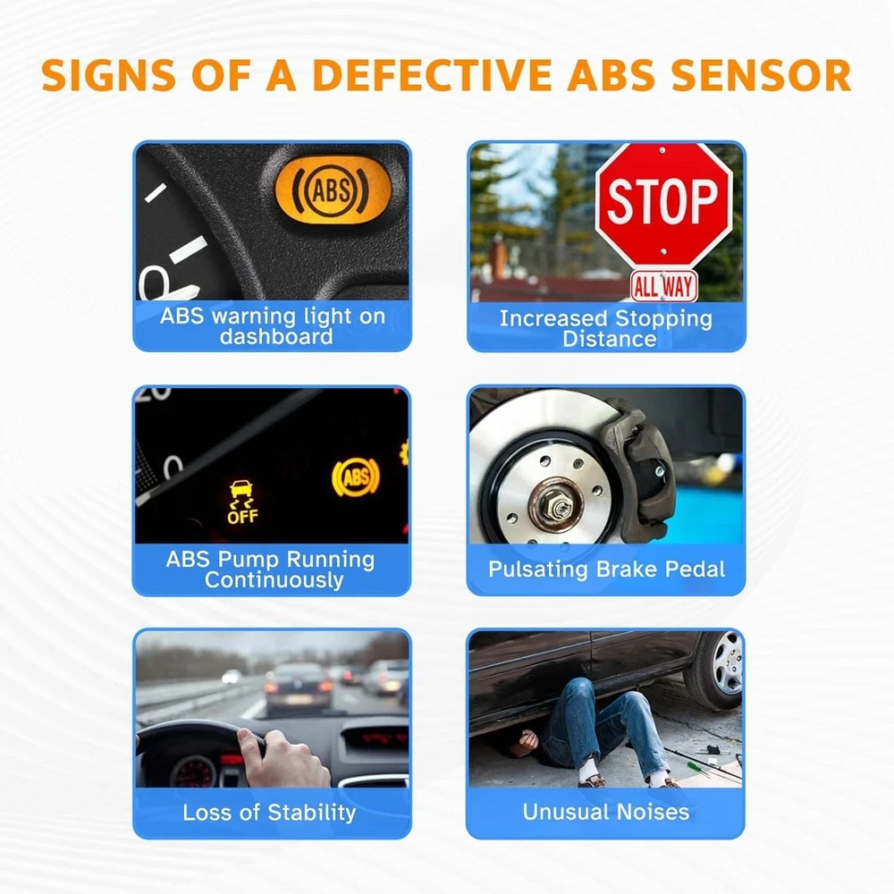 Front ABS Wheel Speed Sensor Left Right fit for 09-20 Dodge Journey, 08-14 Dodge