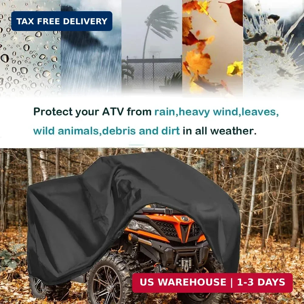 QYMOTO ATV Cover,420D Large ATV Cover XXL 2-UP,4 Wheeler Quad Durable Waterproof