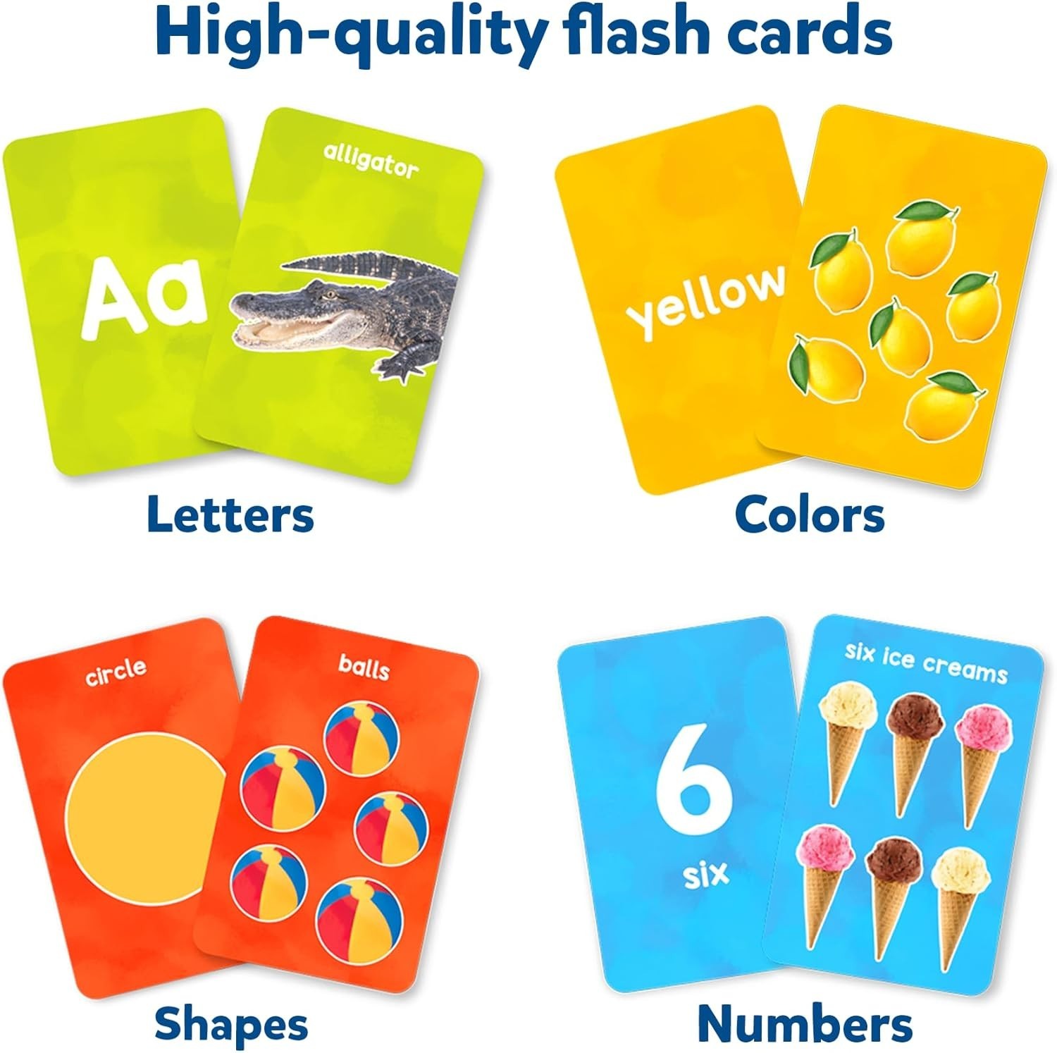 Thick Flash Cards for Toddlers – Letters, Numbers, Shapes & Colors, Montessor…