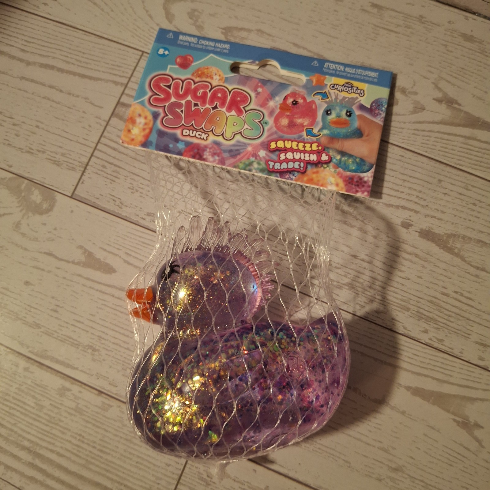 Sugar Swaps Purple Glitter Squishy Duck NEW