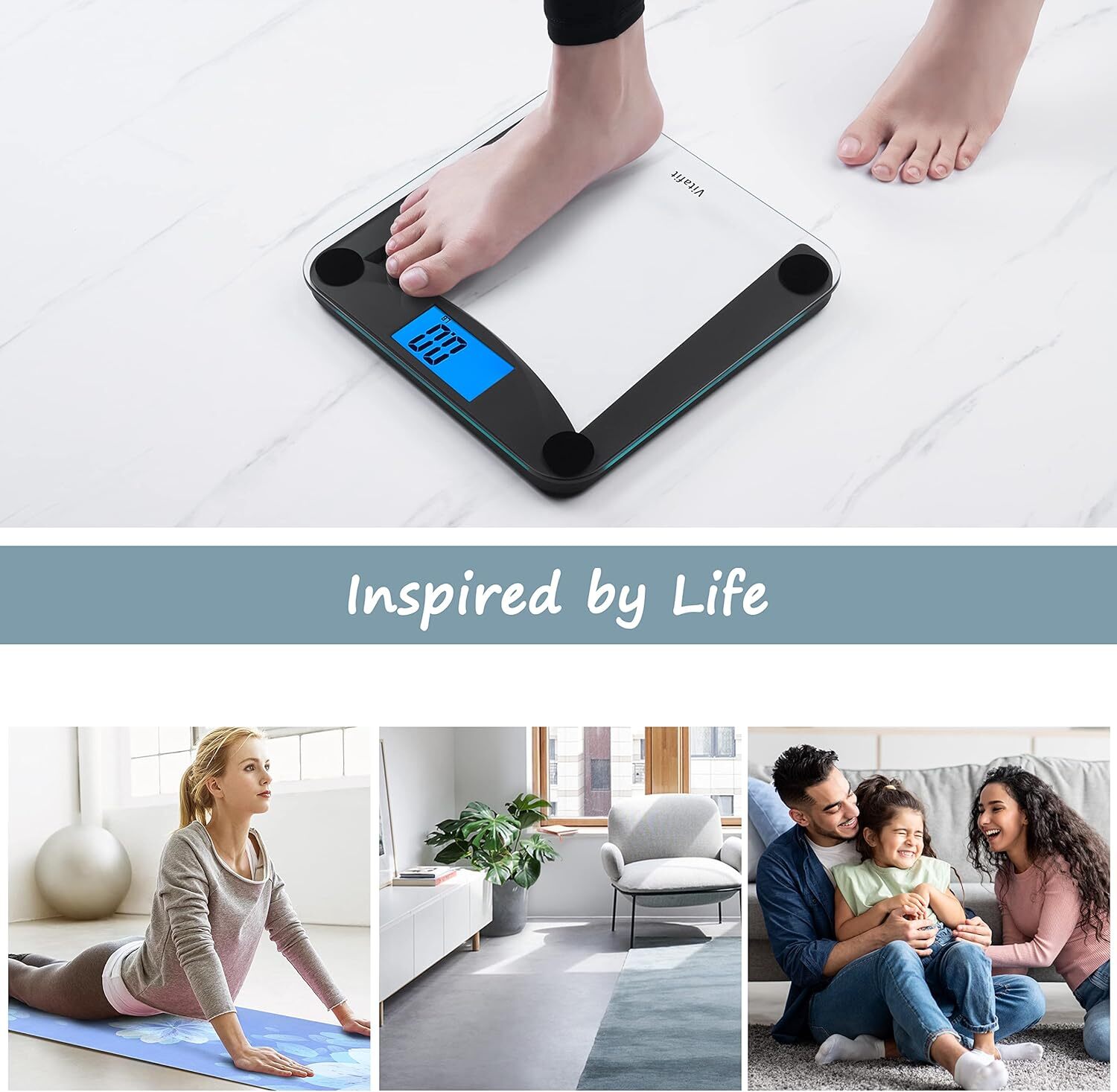 Digital Bathroom Weight Scale for Body Weight, High Accuracy Assured by Weigh.