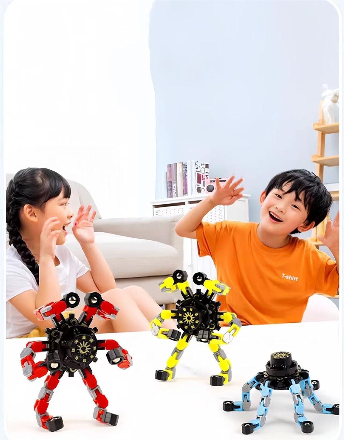 Spinner Transformable Fingertip Gyro, Stress Relief, (Fingertip Toy 4 Pieces)