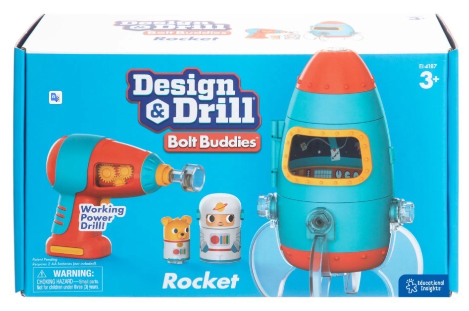 DESIGN & DRILL® Bolt Buddies® Rocket Creative Play Educational Insights NEW