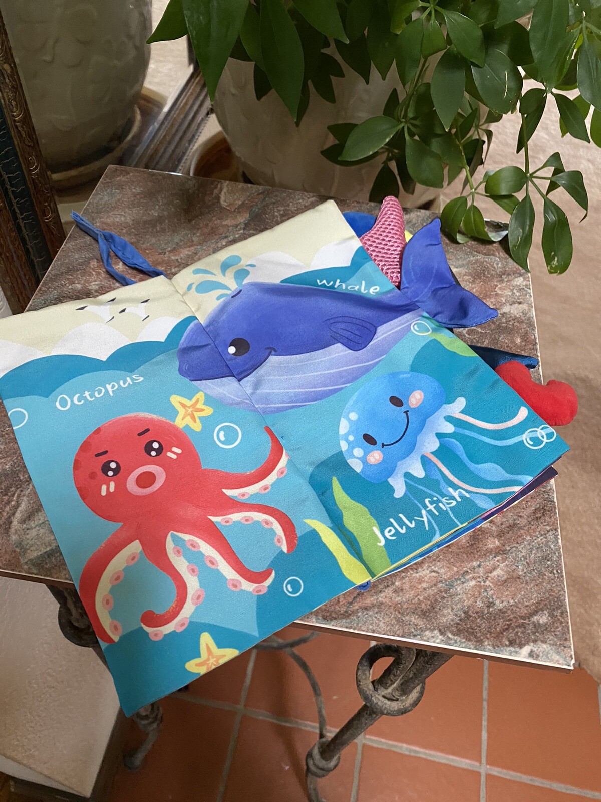 hahaland Baby Book 0-6 Months Touch Feel First Cloth Crinkle Soft Marine Animals