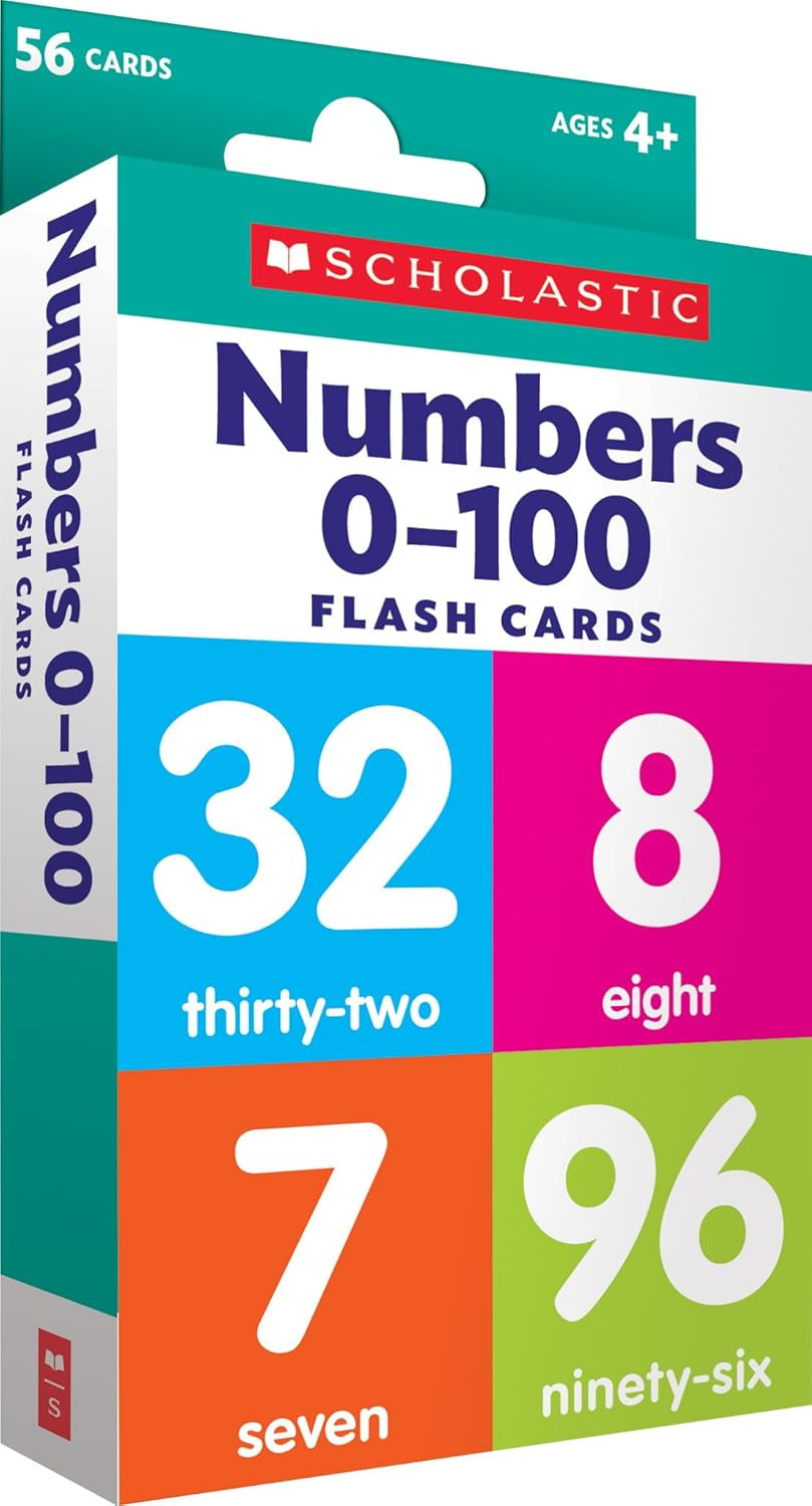 Numbers 0-100 Educational Flash Cards for Preschool & Kindergarten Math Learning
