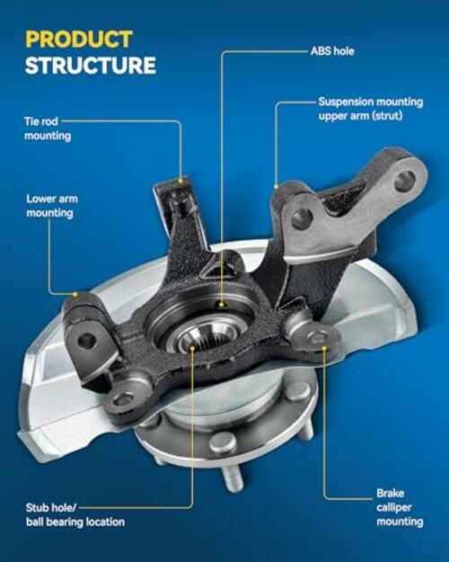 Front Right Steering Knuckle & Wheel Bearing Hub Toyota Corolla 2014-2018