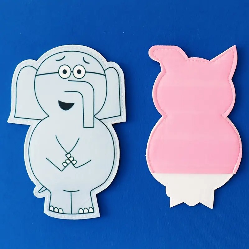 Piggie and Elephant Felt Puppets Story Set Educational Flannel Board Toy