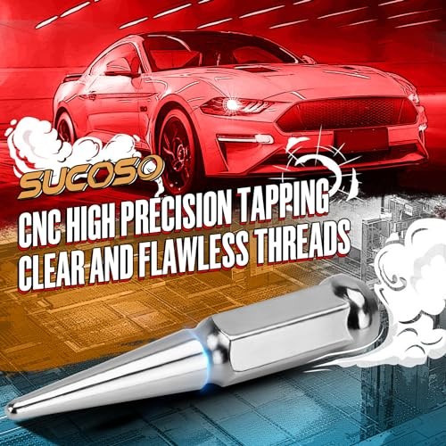 32PCS 14X1.5 Spike lug nut 4.4″ Tall-Chevy Silverado 8Lug, M14x1.5 Electroplated