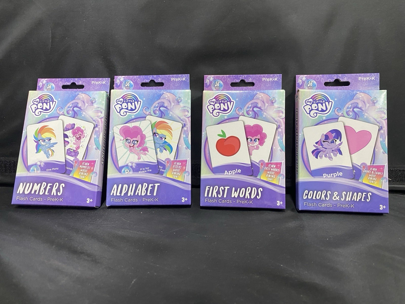4 Decks Little Pony Flash Cards – Numbers, Alphabet , Words, Colors/Shapes Pre-K