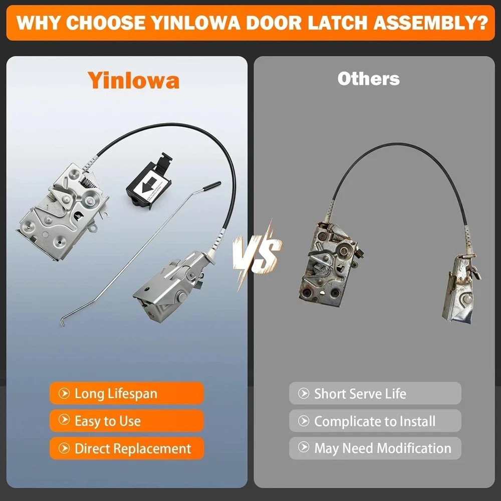 Front Left Door Latch Lock Assembly for 1992-1997 Ford F150 F250 F350 Bronco