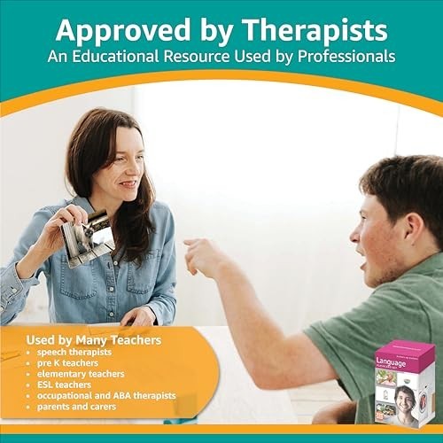 Language Flash Card Set – 200 Scratch-Resistant Cards for Speech Therapy, ESL, A
