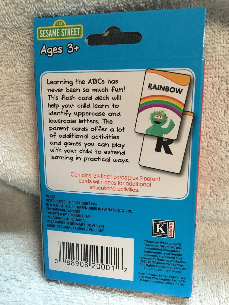 4 Packs Of Sesame Street Flash Cards Numbers Colors ABC’s & First Words