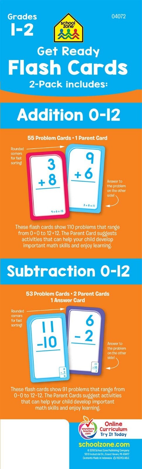 Addition Subtraction Flash Cards for 1st 2nd Grade Math for Kids Learning Basics