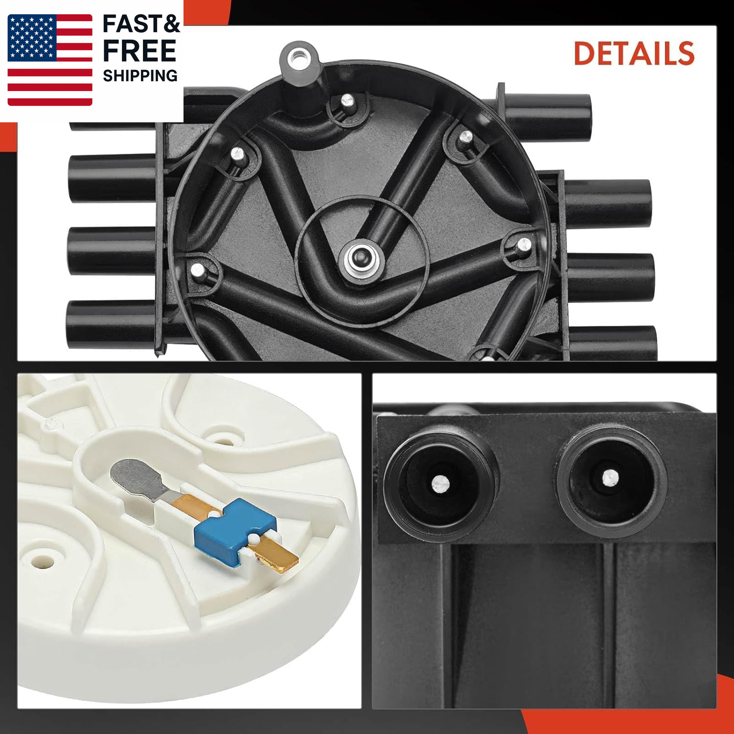 Ignition Distributor Cap Compatible with GMC, Chevy & Cadillac Vehicles – V8 5