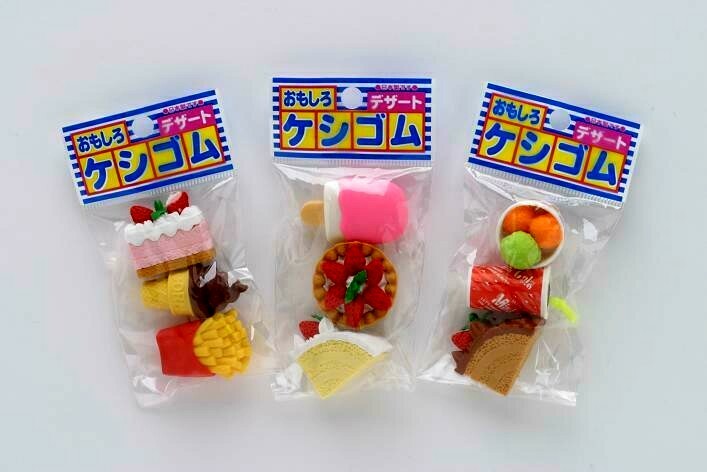 Japanese Iwako Puzzle Eraser Blister Card Gift Set Vintage Collectable 1